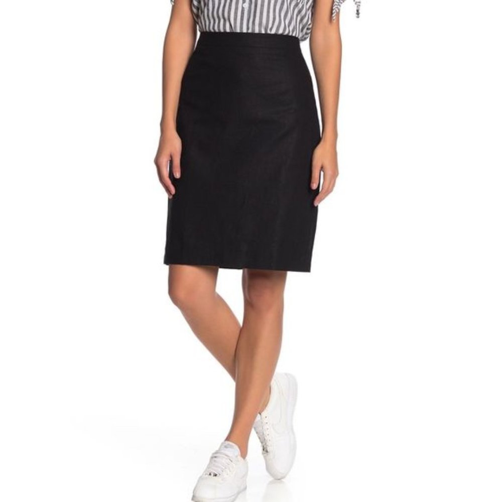 J Crew Black Linen Cotton Blend Pencil Skirt - Picture 3 of 3